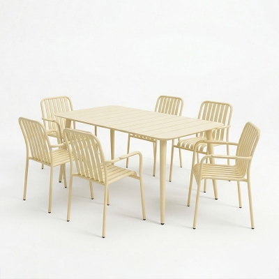 Τραπεζαρία Heven Vista pakoworld σετ 7τεμ σαμπανί αλουμίνιο 150x80x72εκ Τραπεζαρία Heven Vista pakoworld σετ 7τεμ σαμπανί αλουμίνιο 150x80x72εκ