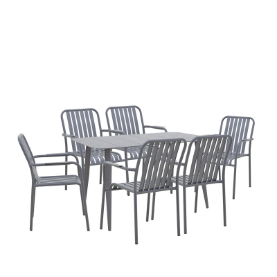 Τραπεζαρία Heven Vista pakoworld σετ 7τεμ ανθρακί αλουμίνιο 120x70x72εκ Τραπεζαρία Heven Vista pakoworld σετ 7τεμ ανθρακί αλουμίνιο 120x70x72εκ