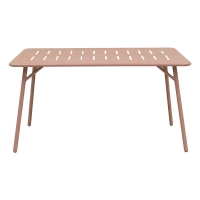 Τραπεζαρία Moraja Deraby pakoworld σετ 5τεμ terracotta μέταλλο 140x80x72εκ