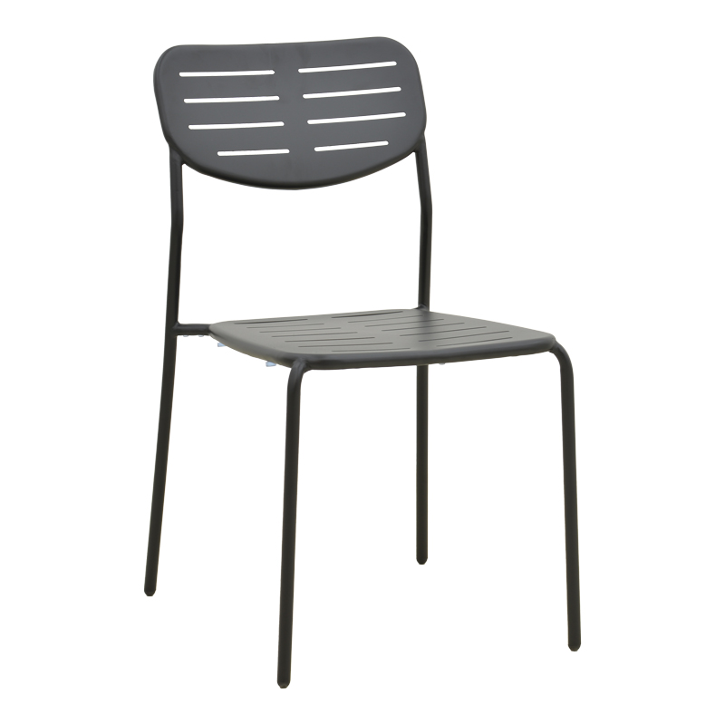 Τραπεζαρία Moraja Deraby I pakoworld σετ 3τεμ μαύρο μέταλλο 70x70x73εκ