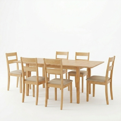 Τραπεζαρία Dallan Country pakoworld 7τεμ σε φυσική απόχρωση rubberwood 120-150x80x74εκ Τραπεζαρία Dallan Country pakoworld 7τεμ σε φυσική απόχρωση rubberwood 120-150x80x74εκ