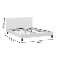 Κρεβάτι με στρώμα Nevil-Nemesis pakoworld pu λευκό 150x200εκ Κρεβάτι με στρώμα Nevil-Nemesis pakoworld pu λευκό 150x200εκ