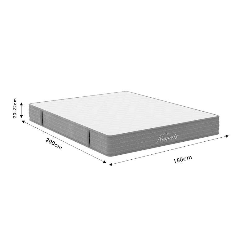 Κρεβάτι με στρώμα Nevil-Nemesis pakoworld pu λευκό 150x200εκ Κρεβάτι με στρώμα Nevil-Nemesis pakoworld pu λευκό 150x200εκ