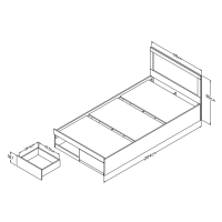 Κρεβάτι με στρώμα και συρτάρι Olympus-Perfecto pakoworld λευκό 100x200εκ