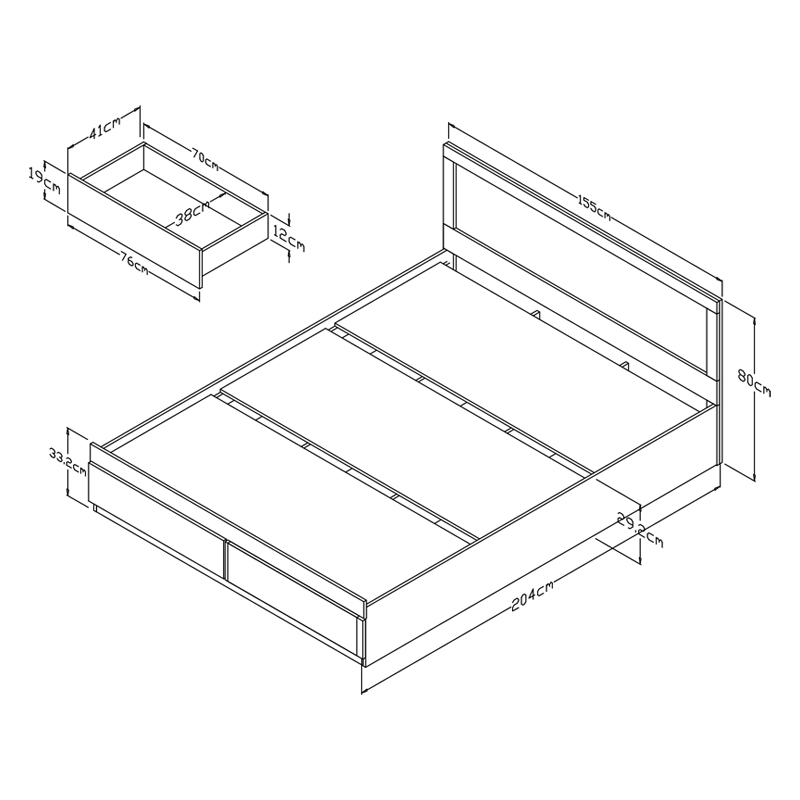 Κρεβάτι με συρτάρι και στρώμα Olympus-Utopia pakoworld λευκό 150x200εκ Κρεβάτι με συρτάρι και στρώμα Olympus-Utopia pakoworld λευκό 150x200εκ