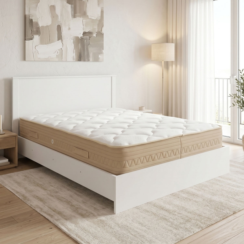 Κρεβάτι με στρώμα Athos Sleepy pakoworld λευκό 160x200εκ Κρεβάτι με στρώμα Athos Sleepy pakoworld λευκό 160x200εκ