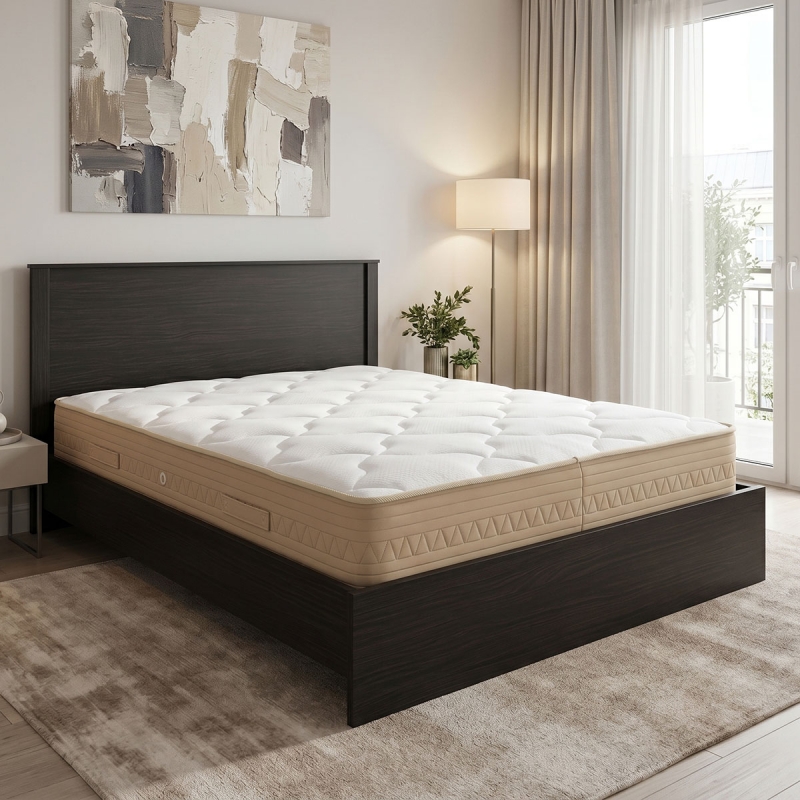 Κρεβάτι με στρώμα Athos Sleepy pakoworld wenge 160x200εκ Κρεβάτι με στρώμα Athos Sleepy pakoworld wenge 160x200εκ