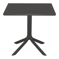 Τραπεζαρία Zoi Groovy pakoworld σετ 3τεμ ανθρακί PP 80x80x74εκ
