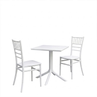 Τραπεζαρία Groovy Tifany I pakoworld σετ 3τεμ λευκό PP 60x60x76εκ