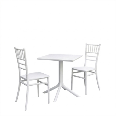 Τραπεζαρία Groovy Tifany I pakoworld σετ 3τεμ λευκό PP 60x60x76εκ
