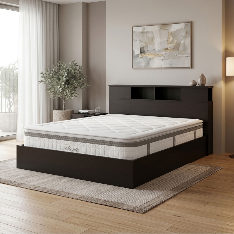 Κρεβάτι με στρώμα Olympus Utopia pakoworld wenge 160x200εκ Κρεβάτι με στρώμα Olympus Utopia pakoworld wenge 160x200εκ