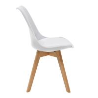 Τραπεζαρία με Καρέκλες Gaston λευκό και Τραπέζι Julita λευκό Φ80x73εκ Σετ 5τεμ