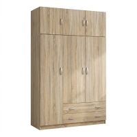 Ντουλάπα τρίφυλλη με πατάρι Alvia pakoworld sonoma 150x51x240εκ Ντουλάπα τρίφυλλη με πατάρι Alvia pakoworld sonoma 150x51x240εκ