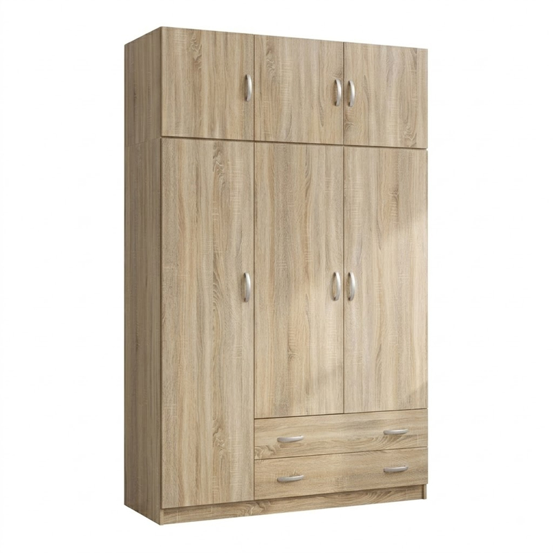 Ντουλάπα τρίφυλλη με πατάρι Alvia pakoworld sonoma 150x51x240εκ Ντουλάπα τρίφυλλη με πατάρι Alvia pakoworld sonoma 150x51x240εκ