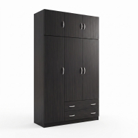 Ντουλάπα τρίφυλλη με πατάρι Alvia pakoworld wenge 150x51x240εκ Ντουλάπα τρίφυλλη με πατάρι Alvia pakoworld wenge 150x51x240εκ