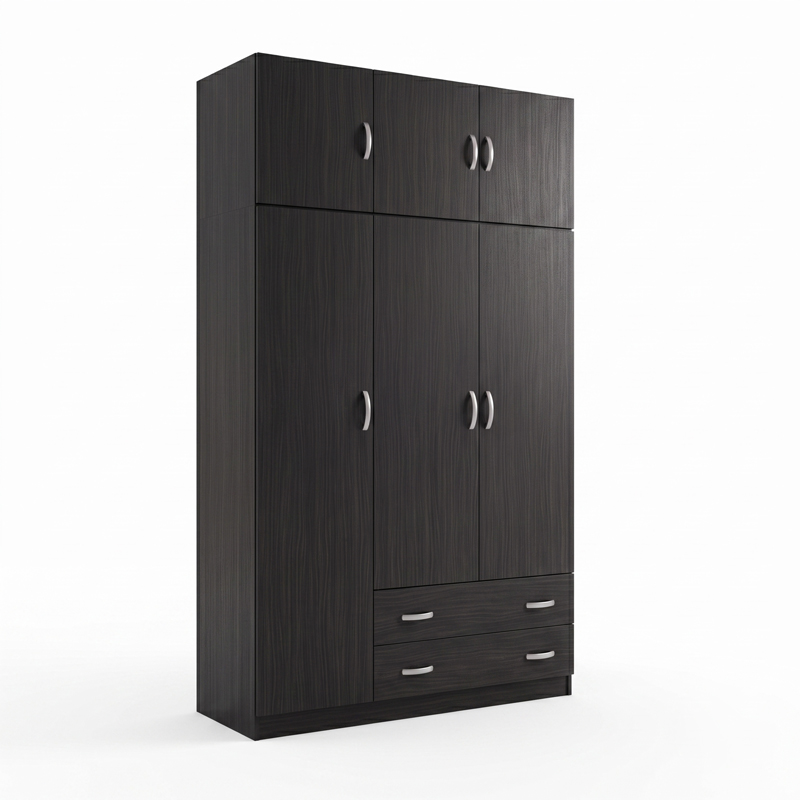 Ντουλάπα τρίφυλλη με πατάρι Alvia pakoworld wenge 150x51x240εκ Ντουλάπα τρίφυλλη με πατάρι Alvia pakoworld wenge 150x51x240εκ