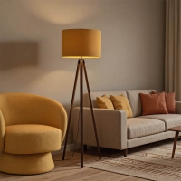 Φωτιστικό δαπέδου PWL-1059 pakoworld Ε27 καρυδί-κίτρινο Φ38x140εκ Φωτιστικό δαπέδου PWL-1059 pakoworld Ε27 καρυδί-κίτρινο Φ38x140εκ