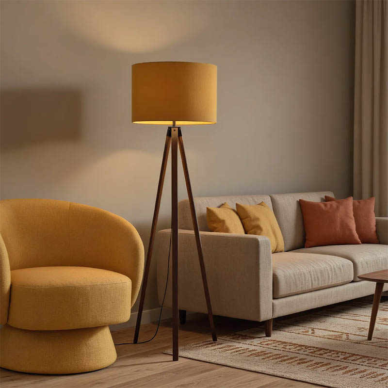 Φωτιστικό δαπέδου PWL-1059 pakoworld Ε27 καρυδί-κίτρινο Φ38x140εκ Φωτιστικό δαπέδου PWL-1059 pakoworld Ε27 καρυδί-κίτρινο Φ38x140εκ