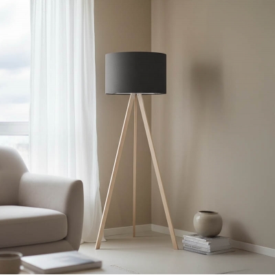 Φωτιστικό δαπέδου PWL-1060 pakoworld Ε27 φυσικό-ανθρακί Φ38x140εκ