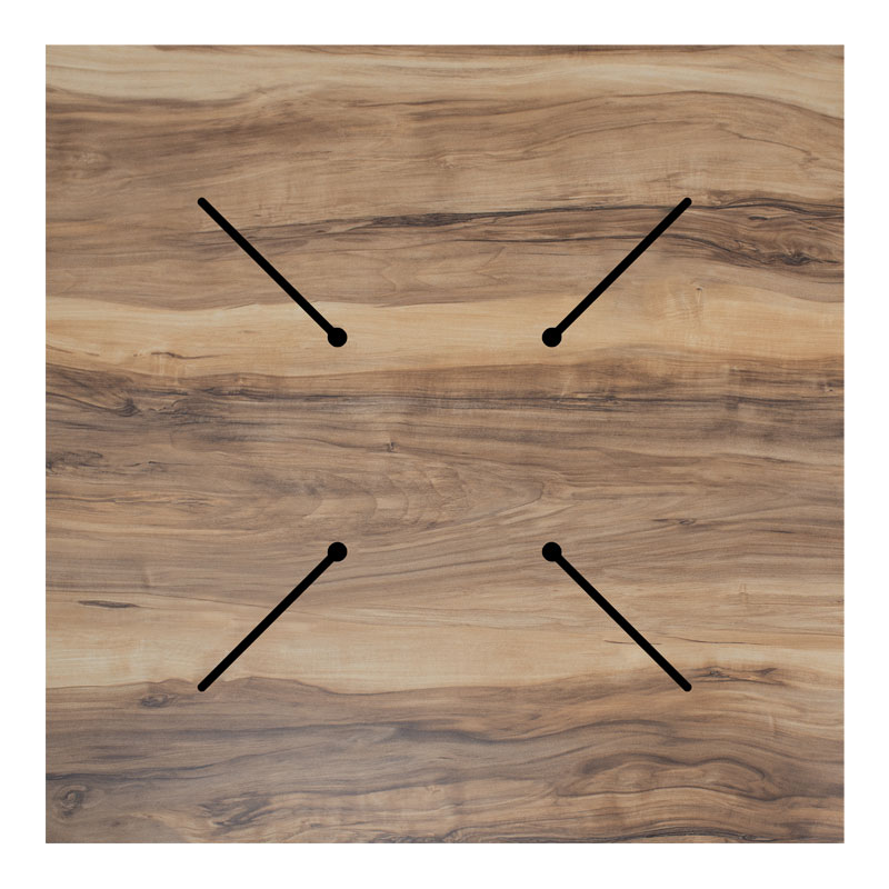 Επιφάνεια τραπεζιού Noble pakoworld HPL καρυδί 69x69εκ πάχους 12mm Επιφάνεια τραπεζιού Noble pakoworld HPL καρυδί 69x69εκ πάχους 12mm