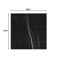 Επιφάνεια τραπεζιού Relian pakoworld HPL μαύρο όψη μαρμάρου 80x80εκ πάχους 12mm
