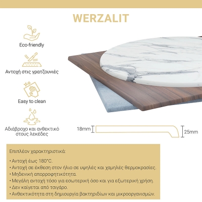 Επιφάνεια τραπεζιού Noble pakoworld Werzalit καρυδί 70x70εκ πάχους 35mm Επιφάνεια τραπεζιού Noble pakoworld Werzalit καρυδί 70x70εκ πάχους 35mm