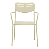 Πολυθρόνα Deraby pakoworld στοιβαζόμενη κρεμ μέταλλο 56x45.5x83εκ