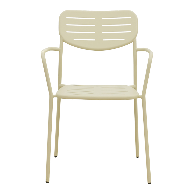 Πολυθρόνα Deraby pakoworld στοιβαζόμενη κρεμ μέταλλο 56x45.5x83εκ