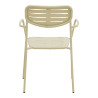 Πολυθρόνα Deraby pakoworld στοιβαζόμενη κρεμ μέταλλο 56x45.5x83εκ