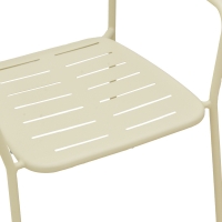 Πολυθρόνα Deraby pakoworld στοιβαζόμενη κρεμ μέταλλο 56x45.5x83εκ