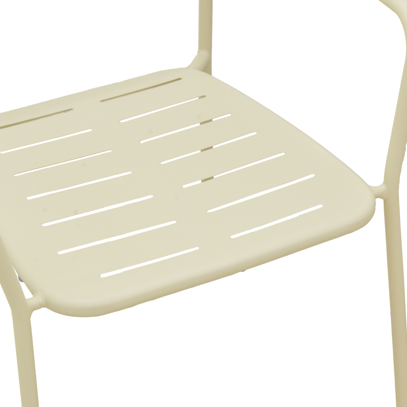 Πολυθρόνα Deraby pakoworld στοιβαζόμενη κρεμ μέταλλο 56x45.5x83εκ