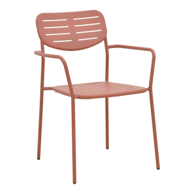 Πολυθρόνα Deraby pakoworld στοιβαζόμενη terracotta μέταλλο 56x45.5x83εκ