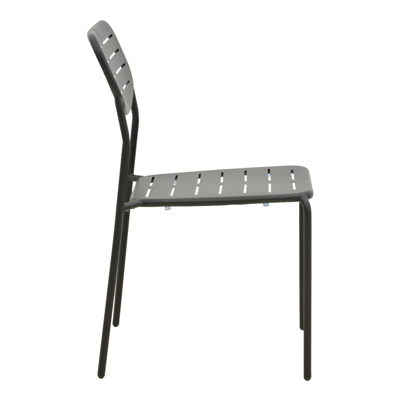 Καρέκλα Deraby pakoworld στοιβαζόμενη μαύρο μέταλλο 52.5x45.5x83εκ