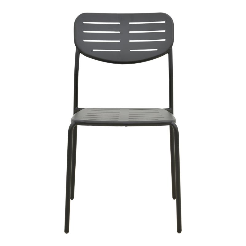 Καρέκλα Deraby pakoworld στοιβαζόμενη μαύρο μέταλλο 52.5x45.5x83εκ