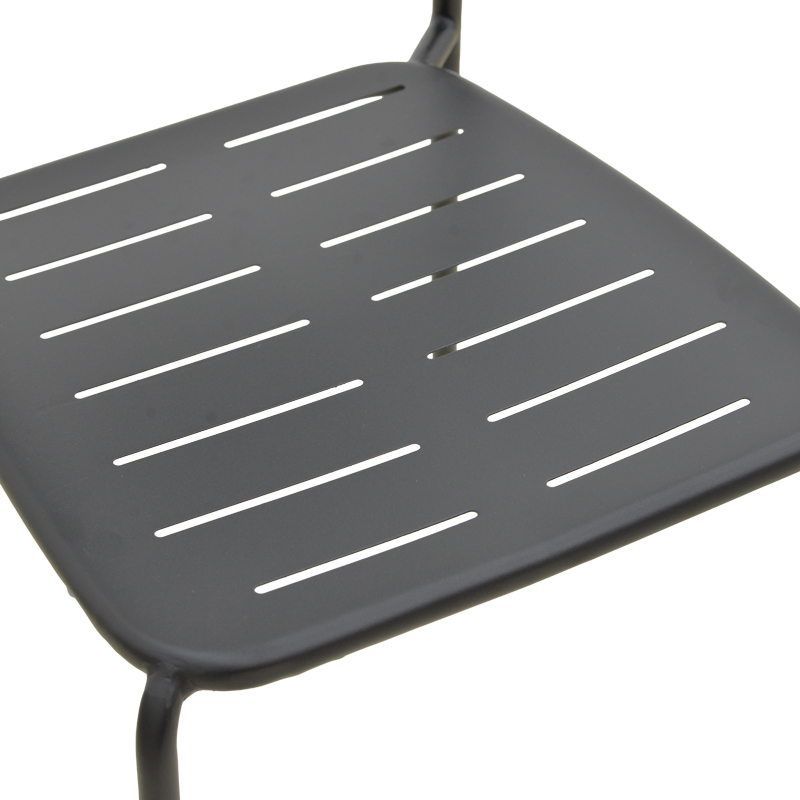 Καρέκλα Deraby pakoworld στοιβαζόμενη μαύρο μέταλλο 52.5x45.5x83εκ