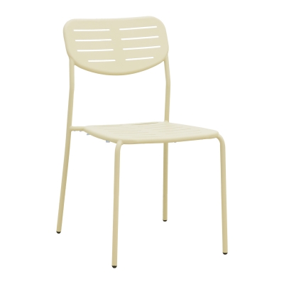 Καρέκλα Deraby pakoworld στοιβαζόμενη κρεμ μέταλλο 52.5x45.5x83εκ