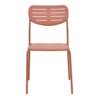 Καρέκλα Deraby pakoworld στοιβαζόμενη terracotta μέταλλο 52.5x45.5x83εκ