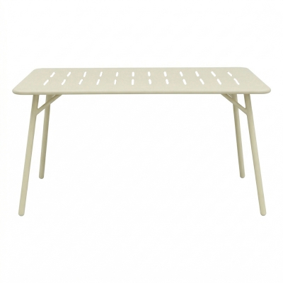 Τραπέζι Moraja pakoworld κρεμ μέταλλο 140x80x72εκ