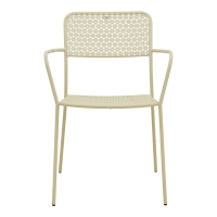 Πολυθρόνα Federal pakoworld στοιβαζόμενη κρεμ μέταλλο 57x58x81.5εκ