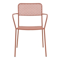 Πολυθρόνα Federal pakoworld στοιβαζόμενη terracotta μέταλλο 57x58x81.5εκ