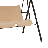 Κούνια Globo pakoworld μαύρο μέταλλο με ύφασμα σε μπεζ απόχρωση 170x110x153εκ