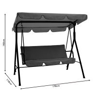 Κούνια Globo pakoworld μαύρο μέταλλο με ύφασμα σε μπεζ απόχρωση 170x110x153εκ