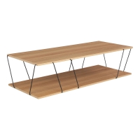 Τραπέζι σαλονιού Tars pakoworld sonoma-μαύρο 120x50x30εκ Τραπέζι σαλονιού Tars pakoworld sonoma-μαύρο 120x50x30εκ