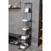 Βιβλιοθήκη mini Tars pakoworld ανθρακί-μαύρο 50x22x150εκ Βιβλιοθήκη mini Tars pakoworld ανθρακί-μαύρο 50x22x150εκ
