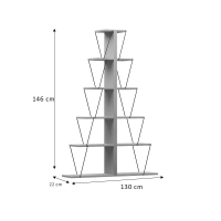 Βιβλιοθήκη mini Tars pakoworld sonoma-μαύρο 130x22x146εκ Βιβλιοθήκη mini Tars pakoworld sonoma-μαύρο 130x22x146εκ