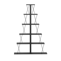 Βιβλιοθήκη mini Tars pakoworld ανθρακί-μαύρο 130x22x146εκ Βιβλιοθήκη mini Tars pakoworld ανθρακί-μαύρο 130x22x146εκ