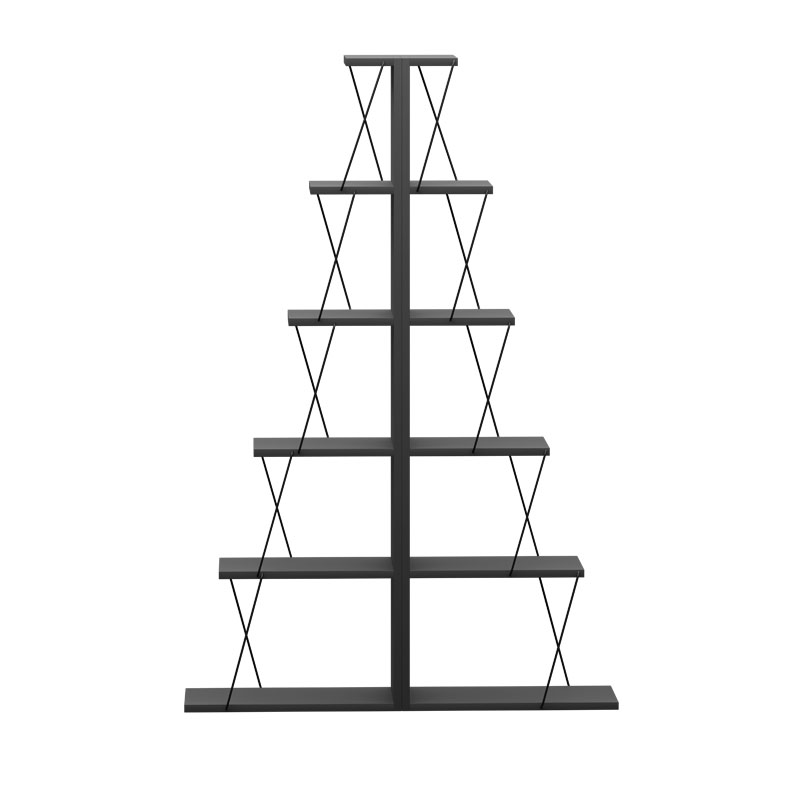 Βιβλιοθήκη mini Tars pakoworld ανθρακί-μαύρο 130x22x146εκ Βιβλιοθήκη mini Tars pakoworld ανθρακί-μαύρο 130x22x146εκ