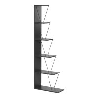 Βιβλιοθήκη mini Tars pakoworld ανθρακί-μαύρο 130x22x146εκ Βιβλιοθήκη mini Tars pakoworld ανθρακί-μαύρο 130x22x146εκ