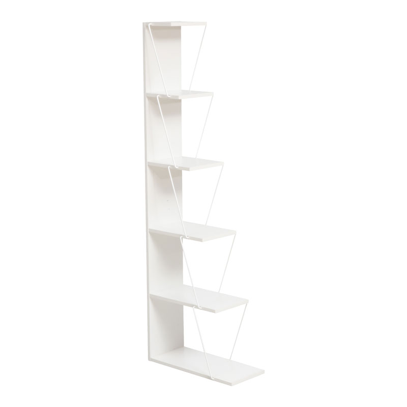 Βιβλιοθήκη mini Tars pakoworld λευκό 130x22x146εκ Βιβλιοθήκη mini Tars pakoworld λευκό 130x22x146εκ