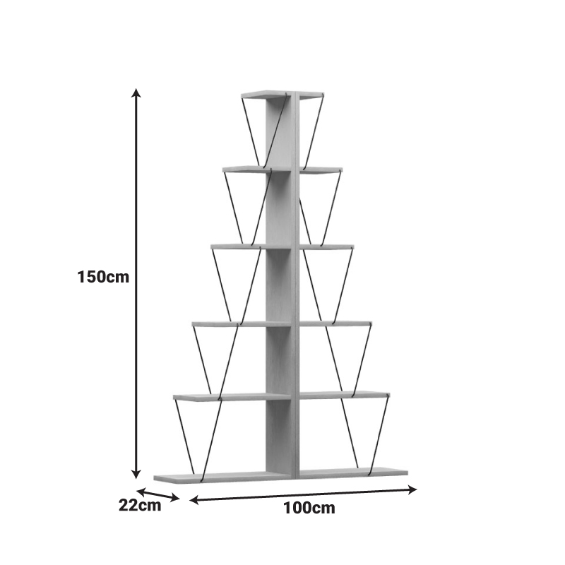 Βιβλιοθήκη mini Tars pakoworld λευκό 100x22x150εκ Βιβλιοθήκη mini Tars pakoworld λευκό 100x22x150εκ